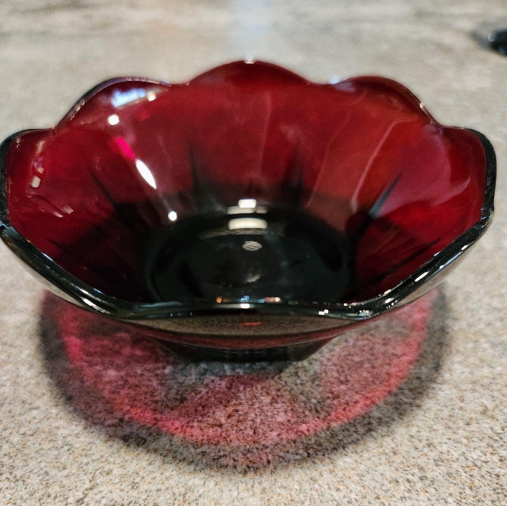 1950 Swedish Modern Ruby Berry Bowl
